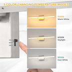 L LOHAS LED 31.5-Inch Bathroom Vanity Light Bar Over Mirror, Brushed Nickel Modern Bathroom Light Fixtures, 3CCT Adjustable LED Vanity Lights for Living Room Wall