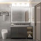 Aipsun 4 Lights Modern LED Vanity Light for Bathroom Frosted White Acrylic Chrome Up and Down Bathroom Wall Light Fixtures Over Mirror(White Light 6000K)