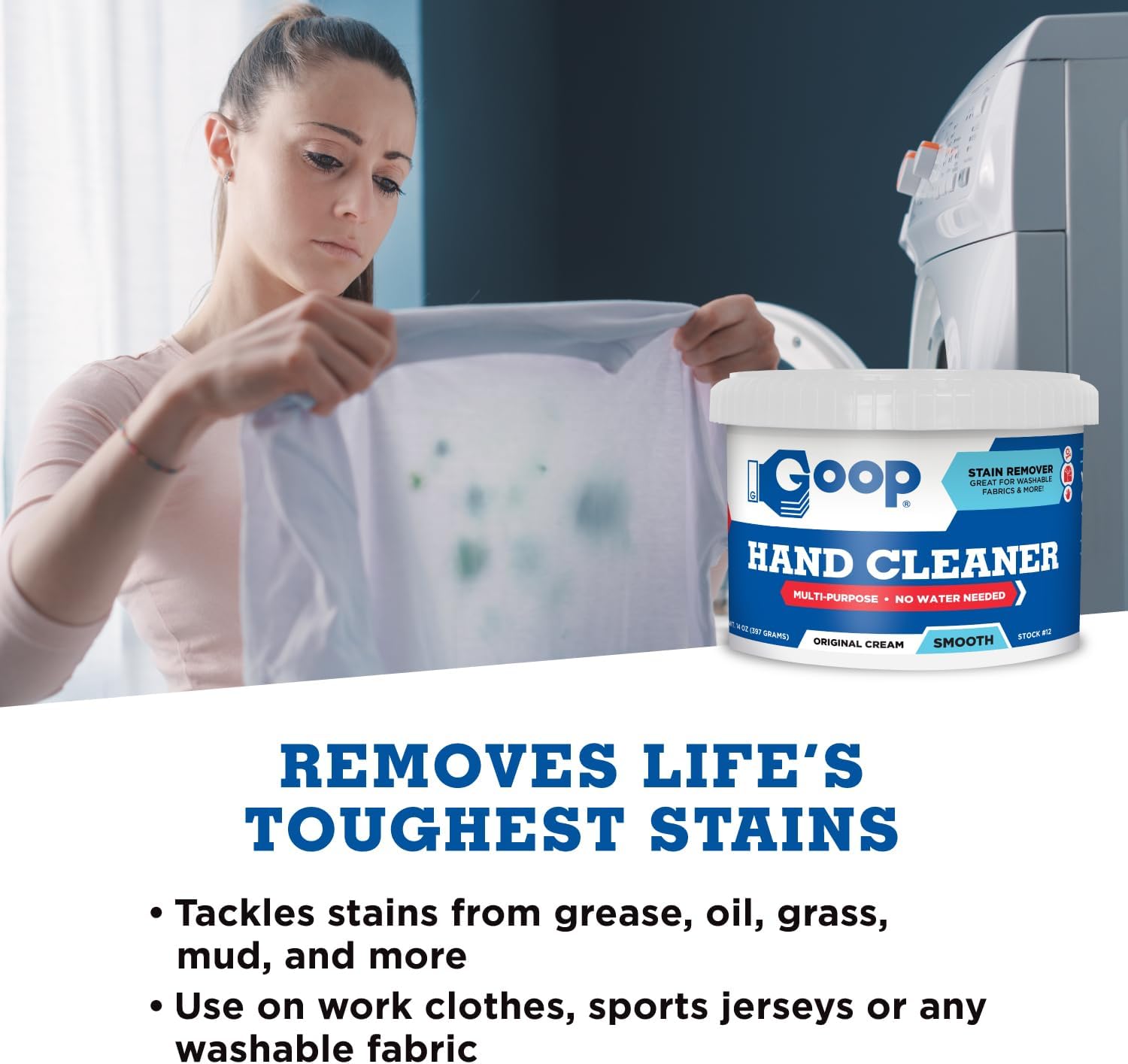 GOOP Original Multi-Purpose Waterless Hand Cleaner and Stain Remover - 14 oz Can (Pack of 3)