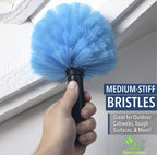 EVERSPROUT Duster 3-Pack | Hand-Packaged Cobweb Duster, Microfiber Feather Duster, Flexible Ceiling Fan Duster | Twists onto Standard ACME Threaded Poles (Pole Sold Separately) (Medium-Stiff Bristles)