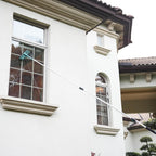 20 Feet High Reach Window Squeegee with 5-12Ft Extension Pole, Window Cleaner Tool with 3-Stage Telescoping Pole, Window Cleaning Kit with Rotatable Head (2 Squeegee & 2 Microfibre Cloths)