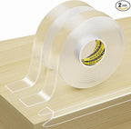 2Pack Clear Edge Protector Strip, 0.8in x 9.84FT(19.68FT Total), Sharp Edge Wrap Cover Tape, Self Adhesive Protective Bumper Guards for Cabinet Door Desk Glass Table Furniture, Kitchen Countertop