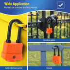 HOX 4-Pack Weather Resistant Padlocks – 40mm Laminated Steel, Chrome Plated with 2-inch Shackle, Vinyl Wrapped, Hardened Steel for Extra Security