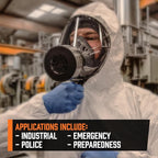 MIRA Safety CM-I01 Full-Face Industrial-Grade Gas Mask with 40mm NATO Filter Compatibility and Advanced Valve Design