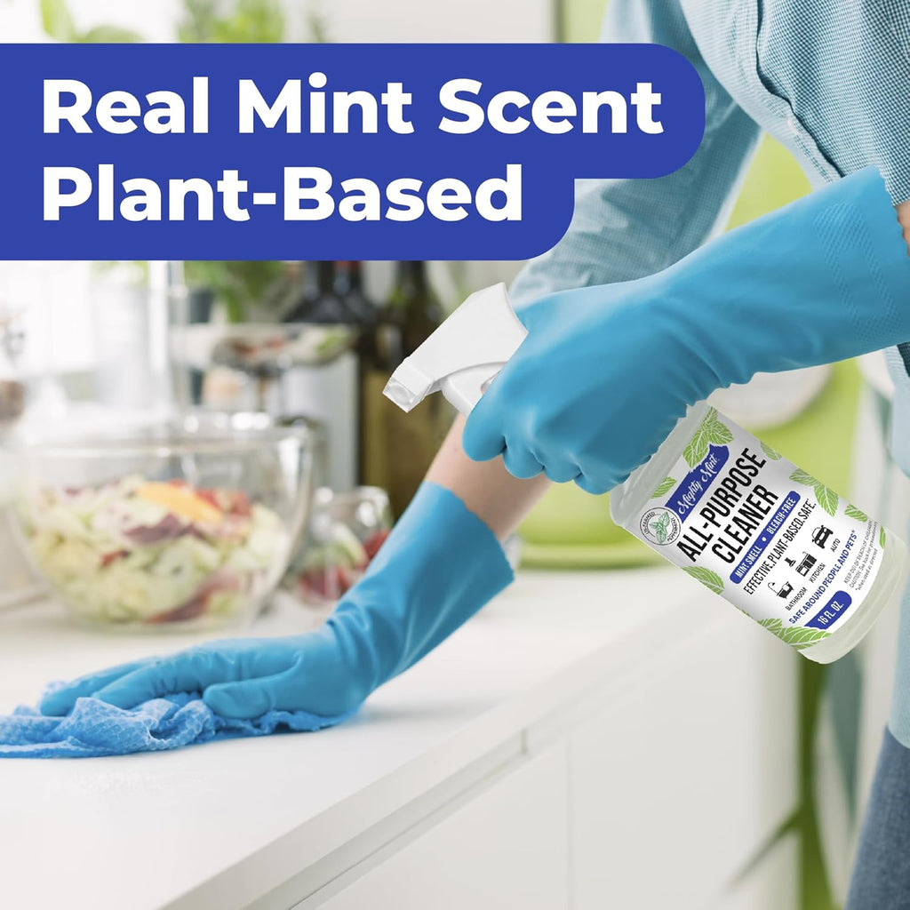Mighty Mint All-Purpose Cleaner Spray for Home, Kitchen, Bathroom, Natural Peppermint Scent, 16oz - 2 Pack