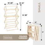 Pennsylvania Woodworks Clothes Drying Rack: Solid Maple Hard Wood Laundry Rack for Baby Clothes, Hand Towels, Delicates & More, Durable Small Folding Drying Rack, Made in USA, No Assembly Needed