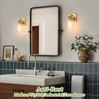 VerRon Wall Sconces, Gold Bathroom Light Fixtures, Modern Vanity Lights, Sconces Wall Lighting with Clear Glass, Sconces Wall Decor Set of 2, Light Fixture for Mirror, Living Room, Bedroom, Hallway