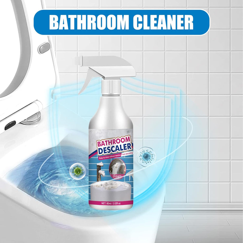NBDIB 3PC Bathroom Descaler Foam Cleaner Spray,2025 Upgraded Stubborn Stains Cleaner, Bathroom Descaler Spray,All Purpose Rinse Cleaning Foam for Toilet, Bathtub, Tile, Glass and Sink