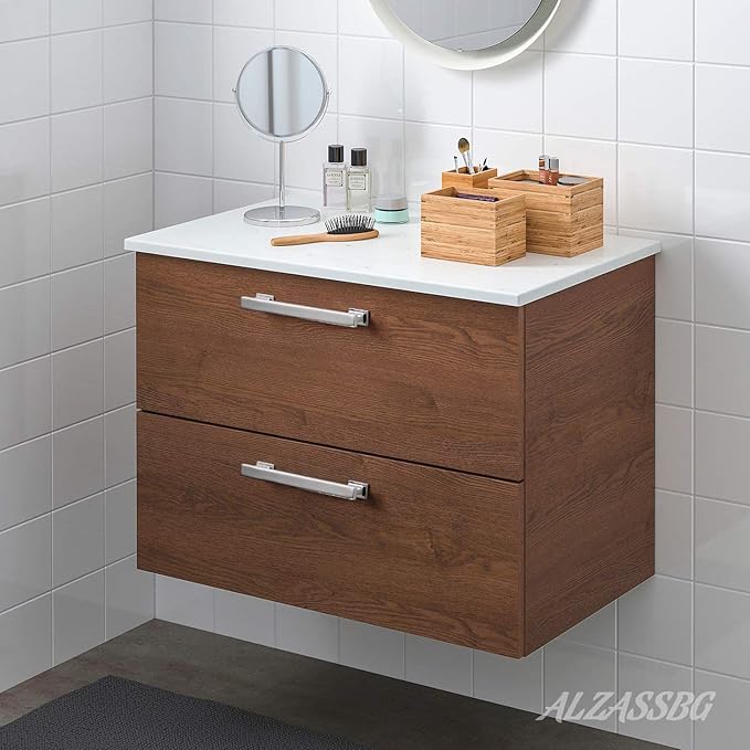 Alzassbg 10 Pack Polished Chrome Cabinet Pulls, 5 Inch(128mm) Hole Centers Kitchen Cabinet Handles for Cabinets and Drawers AL3061CP