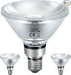 Halogen PAR38 Flood Light Bulbs 72W 120V, Dimmable Par38 Halogen Light E26 Base Bulbs Warm White 2800K 3420 Lumens for Indoor and Outdoor Floodlight, Reptile Heat Bulbs, 2-Pack