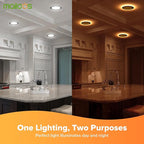 MAILCOS 12 Pack Black 6 Inch 5CCT LED Recessed Ceiling Light with Night Light, 2700K-5000K Selectable, Ultra-Thin Lighting, 12W=110W, 1050LM, Dimmable Canless Wafer Downlight ETL Certificated