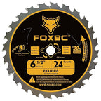 FOXBC 6-1/2 inch Circular Saw Blade 24T 60T Combo Pack, Wood Cutting, Thin-Kerf with 5/8" Arbor