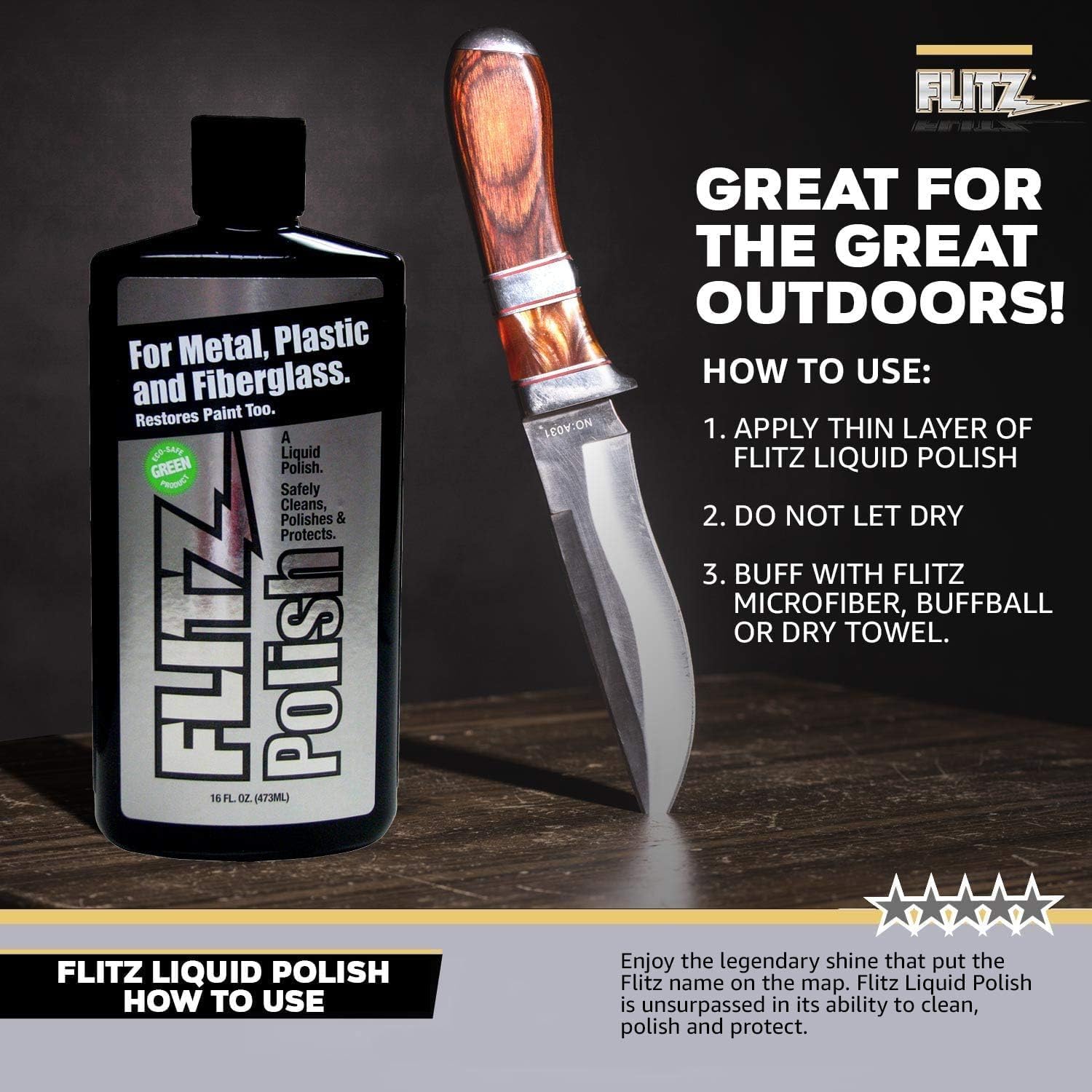 Flitz Multi Purpose Metal Polish Liquid - 7.6oz Bottle of USA-Made Tarnish Remover - For Aluminum, Chrome, Brass, Nickel, Silver - Non-Abrasive Metal Cleaner and Polish, Restorer (6 Pack)