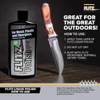 Flitz Multi Purpose Metal Polish Liquid - 7.6oz Bottle of USA-Made Tarnish Remover - For Aluminum, Chrome, Brass, Nickel, Silver - Non-Abrasive Metal Cleaner and Polish, Restorer (3 Pack)