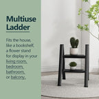 WOA WOA Step Ladder, Folding Step Stool with Widening Pedals, Portable Lightweight Home Ladder, Kitchen Stepladder, Easy to Store, Space Save 300 lbs Capacity (2 Step, Black)