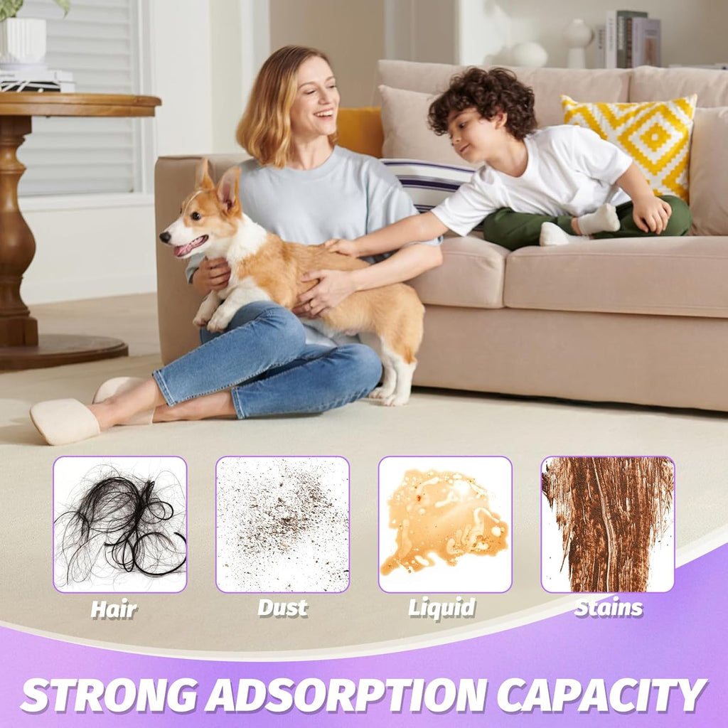 Disposable Power Mop Pads Refills for Swiffer PowerMop，Multi-Surface Mopping Pad Refills for Floor Cleaning (White & Purple, 5 Pack)