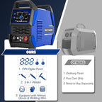 BILT HARD 135A 3-in-1 IGBT Inverter Welder, 110V Flux Core MIG/Lift TIG/Stick Welding Machine with Synergic Control, LED Display, 2T/4T/SPOT Modes & Full Kit (Solar Helmet, Gloves)