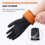 Bamllum 4 Pairs Black Rubber Dishwashing Gloves - Reusable Cleaning Gloves for Kitchen, Household, Anti-Slip, Flexible & Long-Lasting (Small)