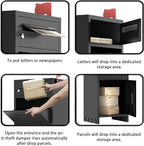 Package Delivery Boxes for Outside, Parcel Drop Boxes with Lock, Custom Address Stickers Package Drop Boxes for Outside is Weatherproof,Package Delivery Box for Porch,Need to Install (14.5*17.5*43 in)