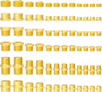 GASHER Brass Pipe Fittings Assortment Kit, Hex Nipple,Reducer Bushing,Reducing Hex Coupling,Hex Heand Plug,End Cap and Socket Plug(72Pcs)