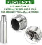 TAISHER 2PCS Stainless Steel Pipe Fittings, 1/2" NPT Male x 1/2" NPT Female Threaded, 4" Length Nipple Cast Pipe