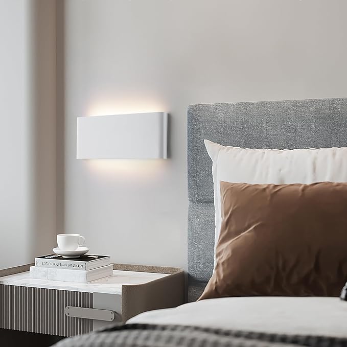 11" Modern LED vanity light,15W Dimmable 5 CCT (3000K-6500K) Adjustable Wall Lamp,Up and Down Wall Lighting,Indoor Wall Sconce for Bedroom,Staircase,Hallway,Dressing Table,2 Pack（White）