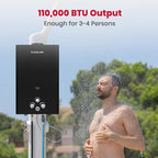 GASLAND Outdoors 16L Propane Tankless Water Heater 4.22GPM, On Demand Propane Hot Water Heater for Off Grid, Adjustable Temperature, Overheating Protection, Easy to Install, Black