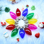 25 Pack C7 Clear Multicolor Incandescent Replacement Bulbs, 5W Warm White 2200K, E12 Base, Waterproof C7 Night Light Bulbs for Vintage Christmas String Lights Outdoor Indoor Home Party Decorations