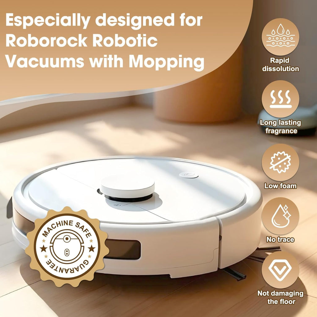 Lavender Scent Floor Cleaning Solution, Compatible with All Roborock Mopping Robots (S7, S8, Qrevo, Q7, Q8 series) Deep Cleans for Multiple Hard Floors Stain-Busting & Fresh-Scented