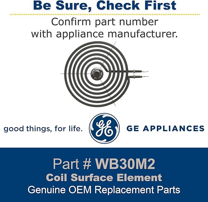 GE WB30M2 Genuine OEM 8" Surface Element Coil for GE Electric Ranges