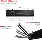 TIDYME Garage Tool Organizer Wall Mount - 48 inches - Sturdy Storage Rack with Adjustable Hooks, Anti-Rust - Easy Installation, 300lbs Capacity - Garden Tool Organizer (03 Racks & 06 Hooks)