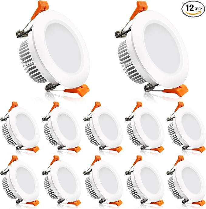 2 Inch LED Downlight, Recessed Lighting Dimmable Ceiling Light, 3W, 4000K Natural White, CRI80 with LED Driver(35W Halogen Equivalent), 12 Pack