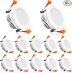 2 Inch LED Downlight, Recessed Lighting Dimmable Ceiling Light, 3W, 4000K Natural White, CRI80 with LED Driver(35W Halogen Equivalent), 12 Pack