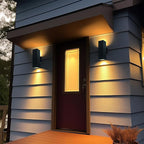 Up and Down Lights Outdoor Wall Light Dusk to Dawn, Exterior Light Fixture Wall Mount 2 Pack, Matte Black Front Porch Light, IP65 Outdoor Wall Sconce for Patio, Garage, Front Door - ETL Listed