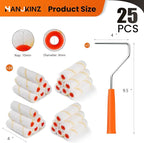 24 Pack Microfiber Paint Roller 4 Inch, Mini Paint Roller Covers, 3/8 Inch Nap, Small Paint Rollers for House Painting with Paint Roller Frame, Wall Painting Tool