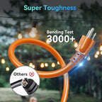 K KASONIC - 25 Ft Extension Cord with 3 Outlets, UL Listed 16/3 SJTW, 3-Wire Grounded, 13A 125V 1625W for Indoor/Outdoor Use - Orange