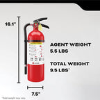 Kidde Commercial-Grade Fire Extinguisher for Office, Parking Garages, Rechargeable, 3A40BC