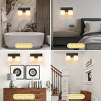 2 Light Modern Bathroom Light Fixtures Over Mirror, Black Vanity Lights for Bathroom Wall Sconces with Milky White Glass Shades, E26 Socket (Bulbs Not Included)