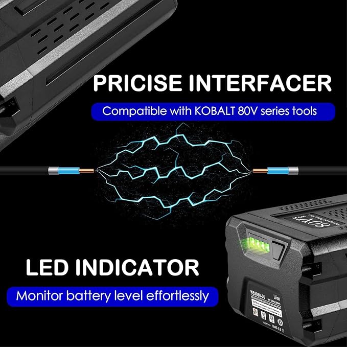 80V Replacement Battery for Kobalt 80V 3.0Ah MAX Lithium-Ion Battery KB2580-06 KB680-06 KB280-06 2910303-RC for Cordless Power Tool