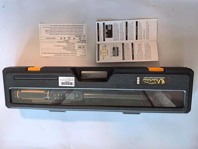 Digital Torque Wrench 1/2 Drive with Carbon Fiber Body, 2.2-147.5 Ft.lb Range, ±1% Accuracy with Vibration, Buzzer and LED Alert, Suitable for Car, Motorcycle and Bicycle