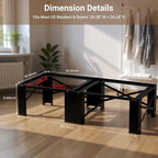 SKM 28" Dual-Pack Washer and Dryer Pedestals - Heavy-Duty Steel Laundry Stand Raiser for Washing Machine and Dryer, Compatible with Most 4.8-5.3 cu. ft. Capacity Appliances, Black