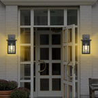 Dusk to Dawn Exterior Wall Lights, Outdoor Wall Lanterns Sensor Light Fixtures Wall Mount Waterproof Wall Sconce Anti-Rust Porch Light with Seeded Glass for Corridor, Garage, 1 Pack