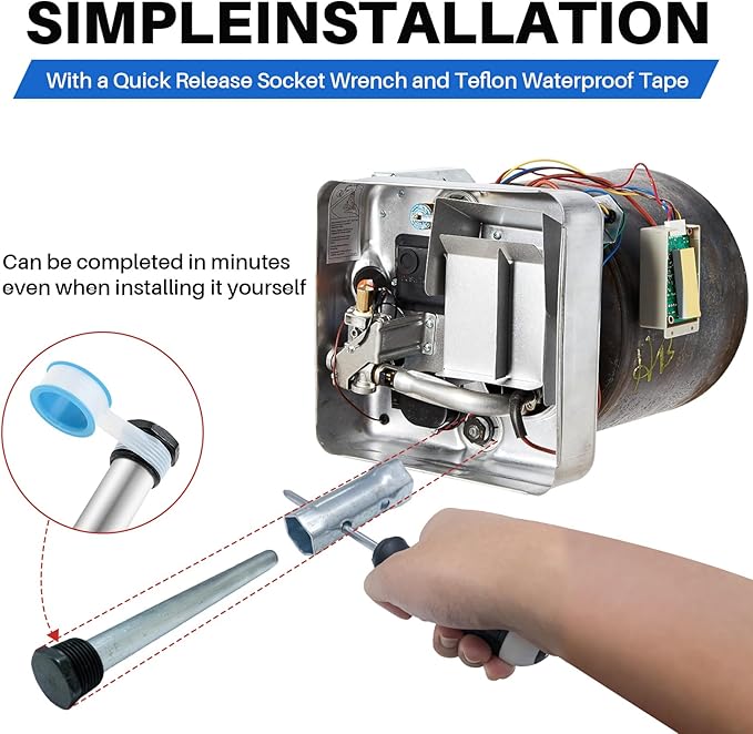 RV Water Heater Anode Rods 9.25" x 3/4" NPT (2-Pack), Premium Magnesium Anode Rod Kit for Suburban hot Water heaters 232767, Extended Life Protecting Anode Rods for Water Heater Liner