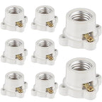 8 Pcs Porcelain Lamp Holder Socket E26/E27 Medium Keyless Threaded Socket with Two Hole Flanged Mounting 660W 250V Medium Base Lampholder Cleat Sockets for Indoor Garage Closet Lighting