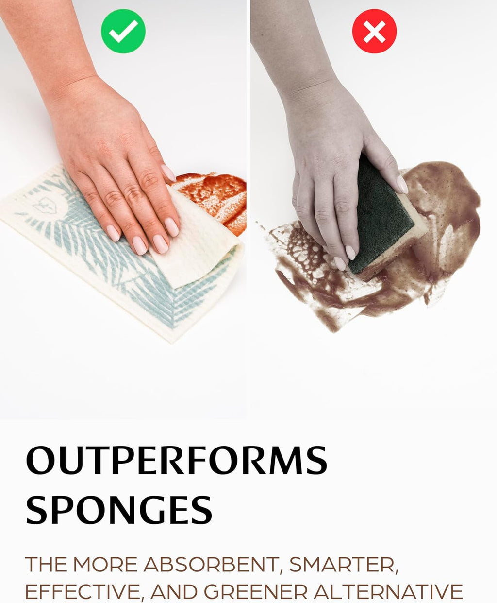 Swedish Dish Cloths for Kitchen - Reusable Dishcloths for Washing Dishes - Each Cellulose Dish Cloth Replaces 15 Rolls of Paper Towels and is More Absorbent Than a Sponge - Dishcloth Set of Six