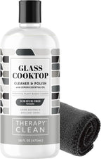 Therapy Glass Cooktop Cleaner Bundle with Microfiber Cloth - Glass Stove Top Cleaner and Polish for Ceramic, Electric, Induction and Flat Top Surfaces
