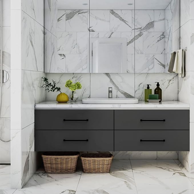 FILTA Cabinet Handles 10 Inch 6 Pack Matte Black Cabinet Pulls for Kitchen Metal Drawer Pulls Modern Cabient Hardware Cupboard Handles