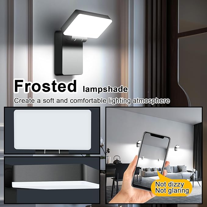 40W LED Wall Lights 3000LM Rotatable 360° Neighbor Friendly Porch Light 5000K Waterproof IP65 Outdoor Security Flood Lighting Switch Control for Garage Yard Backyard