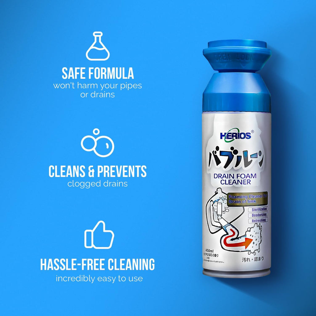 Foam Drain Cleaner - Foam Sink Cleaner In a Can - Drain Hair Clog Remover For Bathroom Sink - Cleaning Accessories - Bathroom Cleaning Supplies