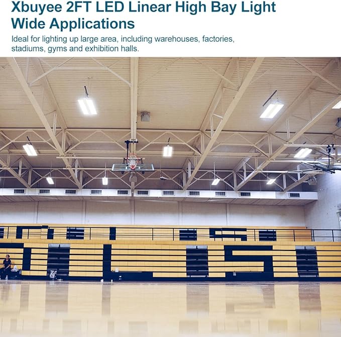 LED Linear High Bay Light 2 Pack 165W/110W/80W Power Tunable, 23100 Lumens 5000K 120-277V Dimmable 2FT, Commercial Linear Hanging Bay Lights for Warehouse Workshop Supermarket Stadium, ETL